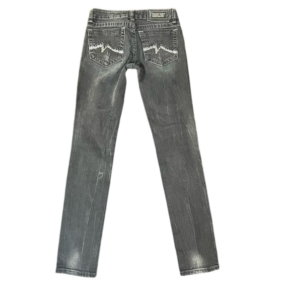 MISS ME Denim Distressed Black Low Rise Sunny Skinny Size 27 Western Rodeo - Picture 1 of 13